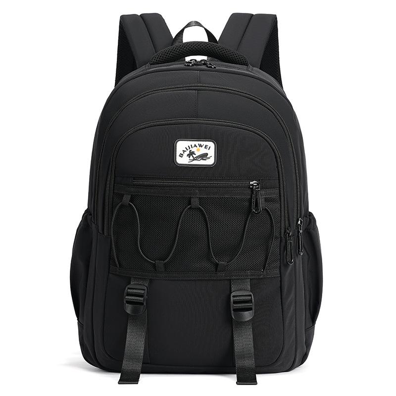 

BAIJIAWEI High-value Junior High School Backpacks Light Burden Reduce High Capacity Middle Student Girl s Schoolbag Waterproof Oxford College Rucksack чёрный