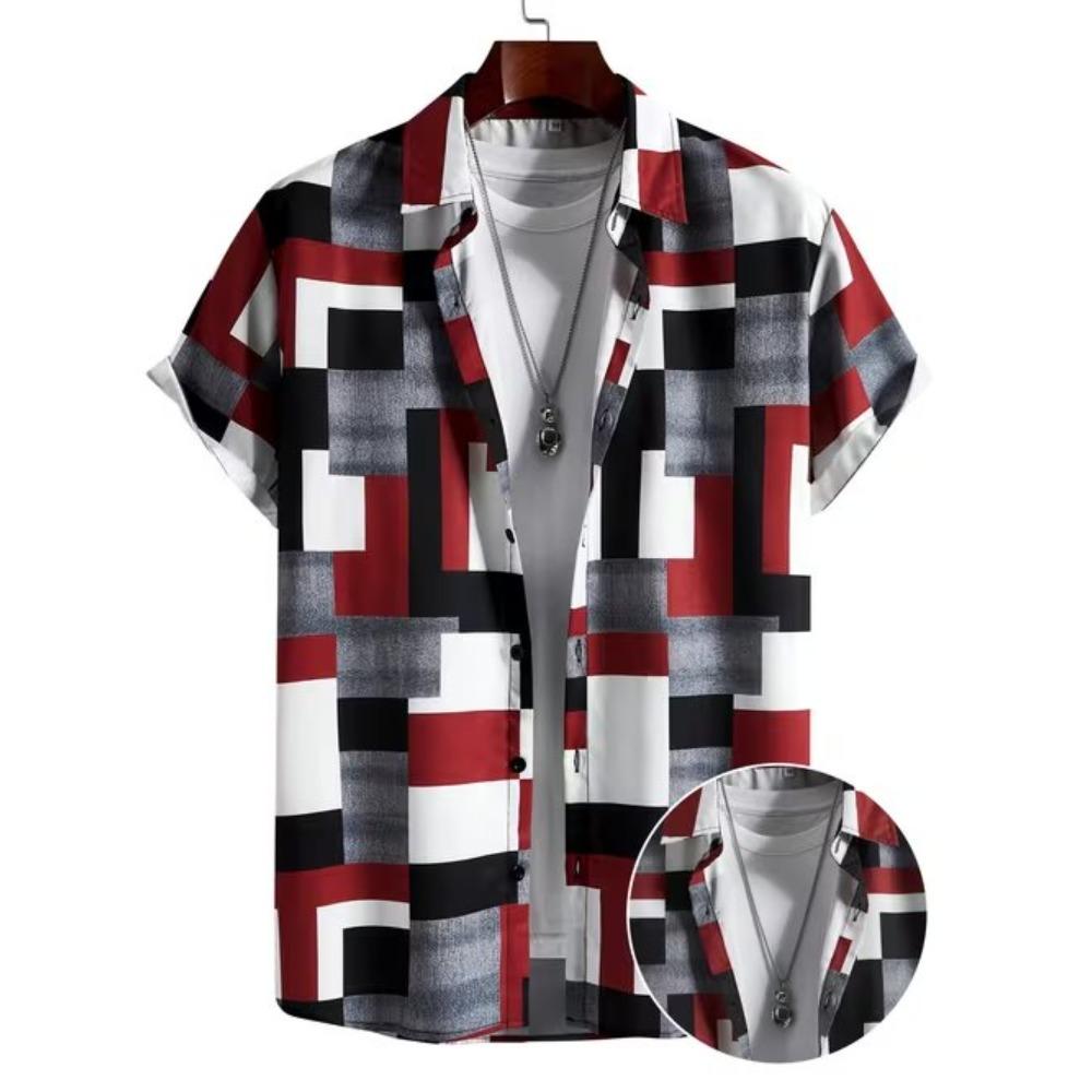 Men's Retro Pattern 3D Print Shirt Button Up Shirt Casual Shirt Summer Shirt Short Sleeve Daily Vacation Clothing