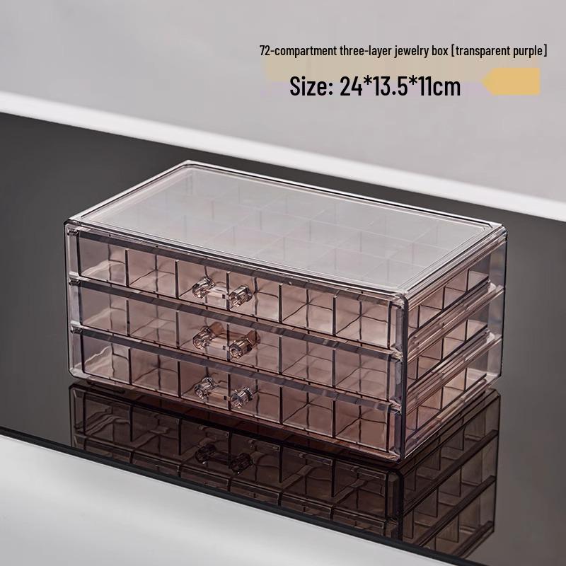 

Acrylic Jewelry Storage Box for Bracelets, Earrings, Necklaces, and Studs with Anti-oxidation and Nail Art Accessory Drawer. Bubble Wrap