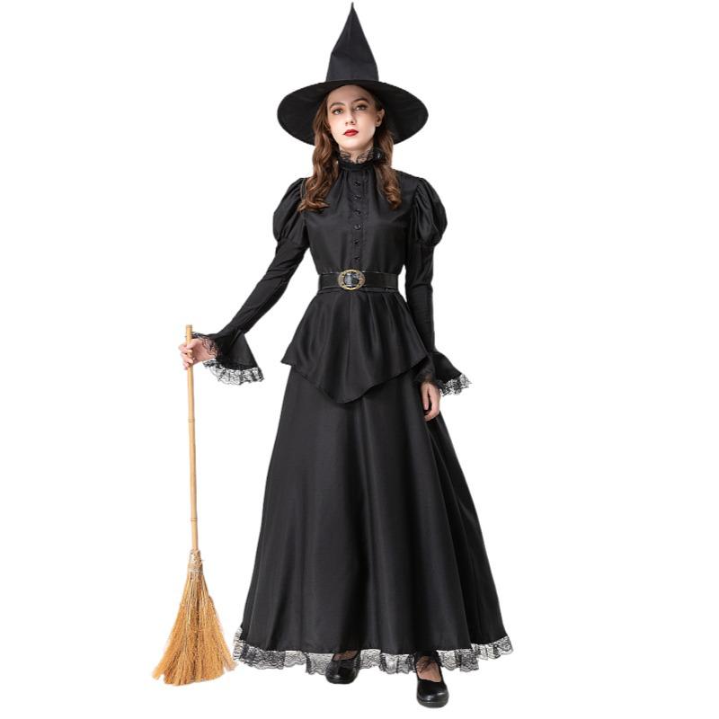 Halloweenský kostým Královna čarodějnic s čarodějnickým kloboukem a róbou
