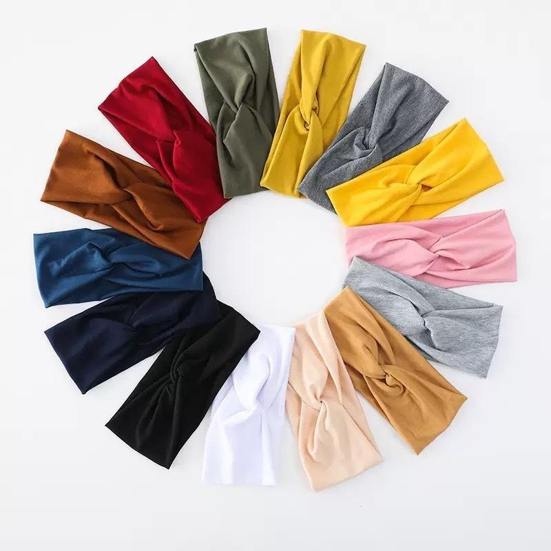 Women Knotted Sports Headband Soft Non Slip Elastic Sweatband for Yoga Pilates Running Dance Office Daily Hair Accessories