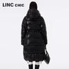 Jin Yujie Women's Celebrity Style Long Hooded Down Puffer Jacket