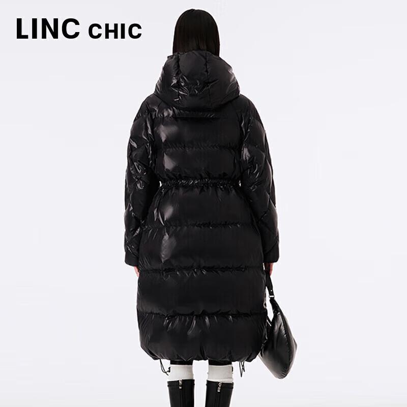 Jin Yujie Γυναικείο Στυλ Διασημότητας Μακρύ Πουπουλέν Μπουφάν με Κουκούλα