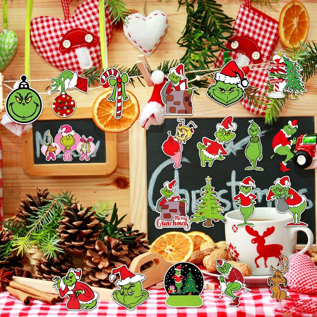 Christmas Theme Hanging Ornaments for Tree Decorations, Party Supplies and Photo Props (Set of 60, 30 Styles 2 Each)