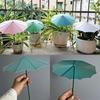 Plant Umbrella 44cm Green UV Protection Set 3 Mini Garden Shades for Seedlings Flowers Vegetables with Fiberglass Stakes Weather Resistant Balcony