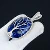 Sodalith Anhänger Natürlicher Edelstein Handgemachter 925 Sterling Silber Anhänger, Draht gewickelter Schmuck, Draht gewickelter Anhänger Lebensbaum Schmuck