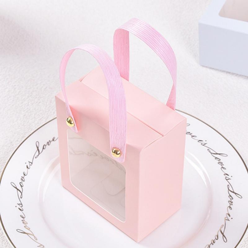 20 Stück Geschenktüten mit Sichtfenster für Hochzeiten, Geburtstagsfeiern und andere Partys, verschiedene Farben, mit Henkel