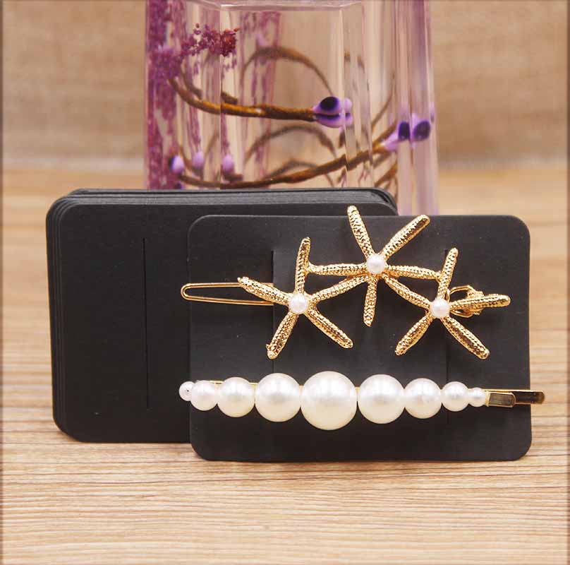 50pc New Arrival Cute Shape Kraft Pink White Jewelry Package Hair Clip Card Blank Color Hairpin Display Card Tag