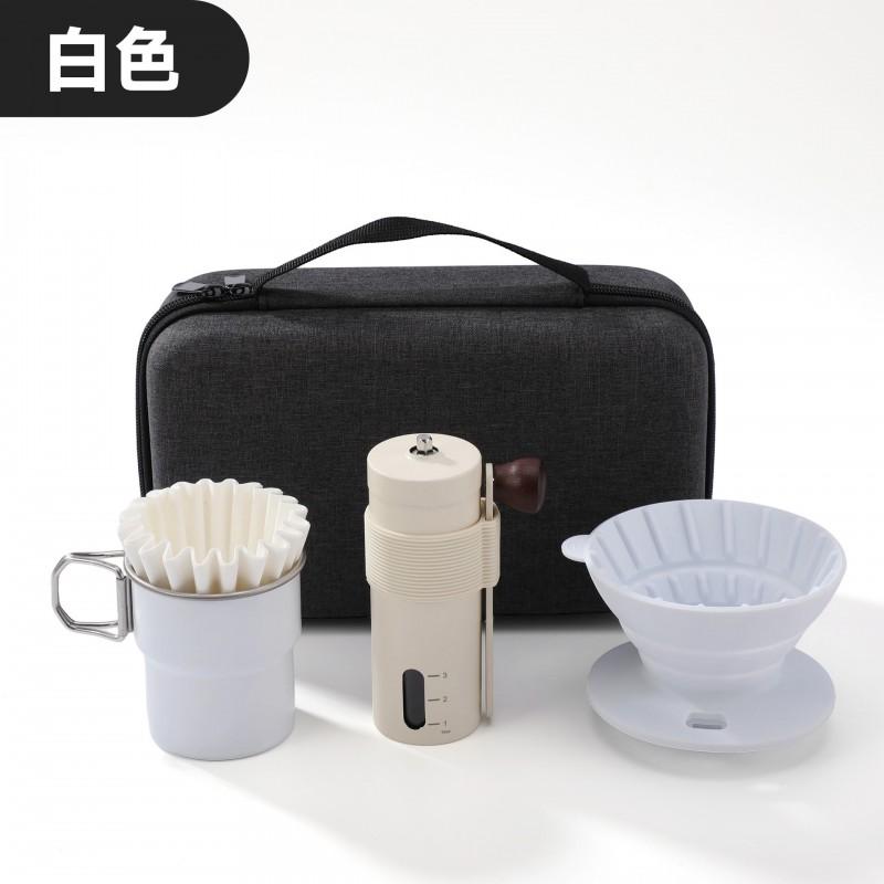 Portable Manual Coffee Grinder Set With Filter Cup Camping Outdoor Travel 6-Person Espresso Kit