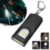 USB Rechargeable Multifunctional Keychain Flashlight Mini Work Light COB Keyring for Camping Walking Pocket Lamp