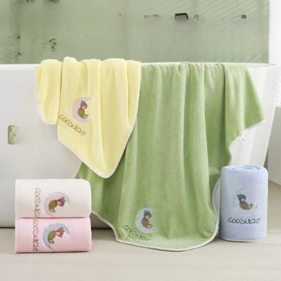 Coral Velvet Bath Towels Without Hair Loss Household Embroidery Thick Wrapping Towels for Women Soft Absorbent Towels Face Wash Towel