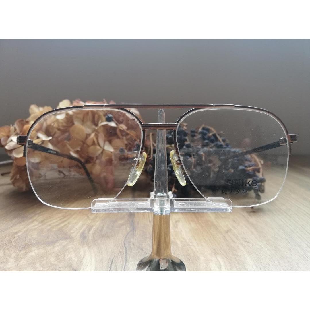 Used New and unused SEIKO MAJESTA pure titanium Japanese glasses frame two bridges