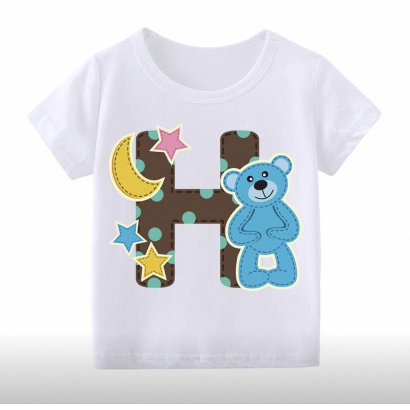 26 English Alphabet Cartoon Printed T-Shirt Children'S Jacket