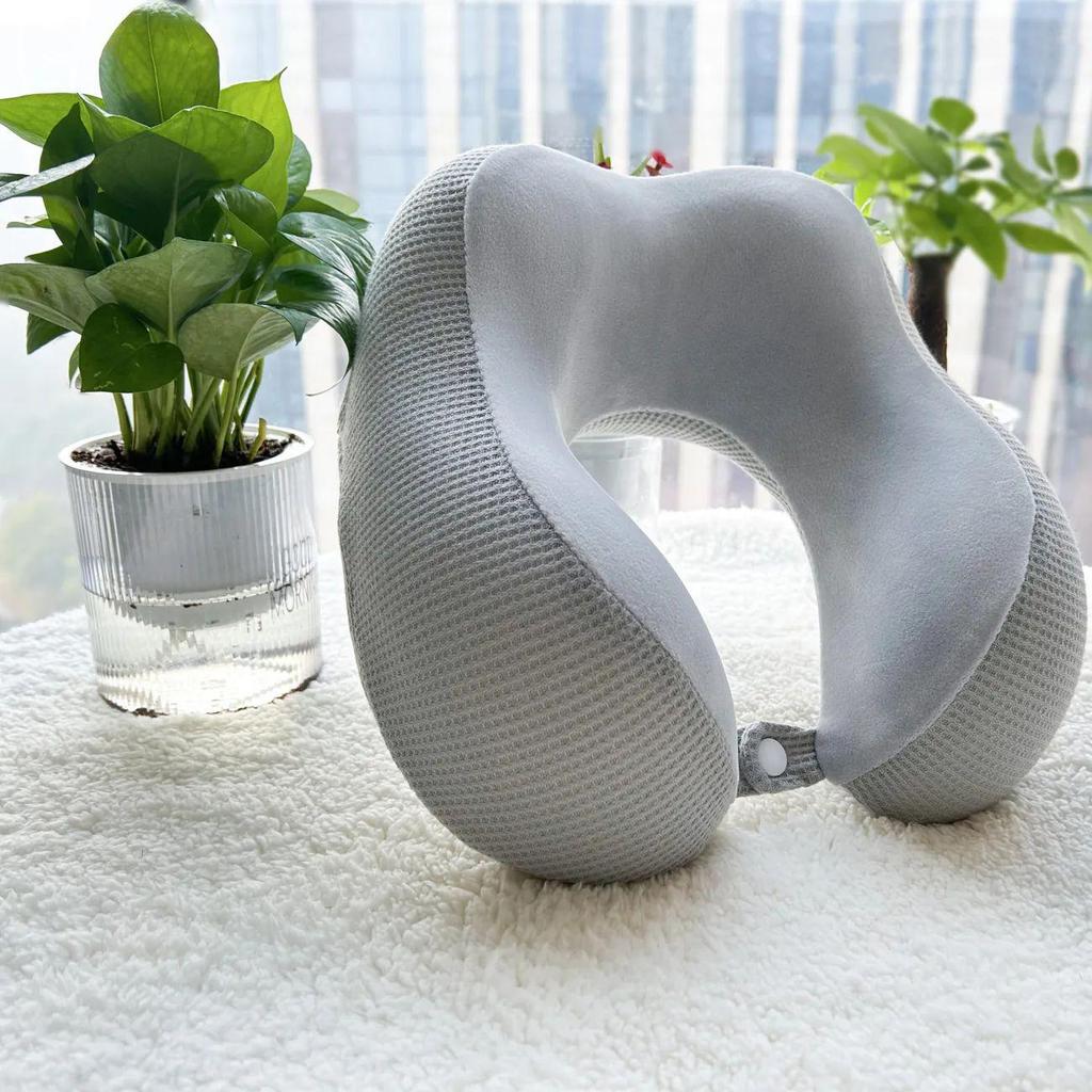 U-Shaped Memory Foam Neck Pillow: Portable Travel Support for Airplanes and Students