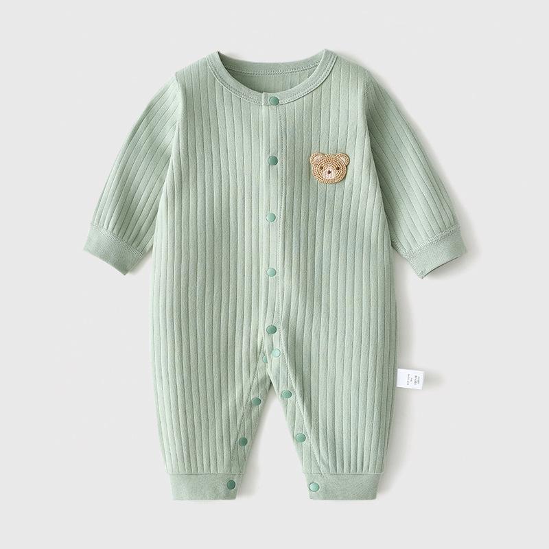 Pure Cotton Baby Bodysuit: No-Bone Crawling Jumpsuit for Boys & Girls