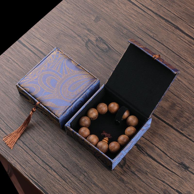 Super Source Linen Jewelry Box for Bracelets, Prayer Beads, Pendants, Necklaces, and Rings