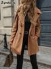 New Winter Warm Wool Belted Long Sleeve Coat Women's Outerwear