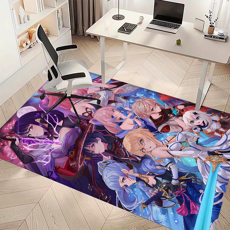 Genshin Impact characters Printed Absorbent Washable Carpet, Non-Slip Bathroom Mats, Kitchen Rugs, Yoga Mat,Living Room Entrance, Camping Picnic Rugs