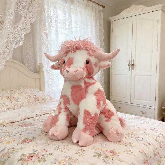 Yüksek Ovalar İnek Peluş Oyuncak Gerçekçi İskoç Yüksek Ovalar Sığır Tasarımı Yumuşak Oyuncak Yumuşak Peluş Dekor
