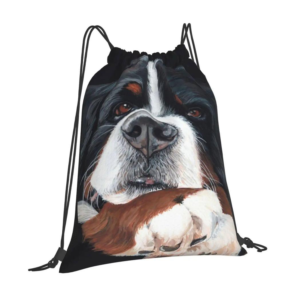 Beste Schwarzes Muster Design Tasche Schülerrucksack Berner Sennenhund