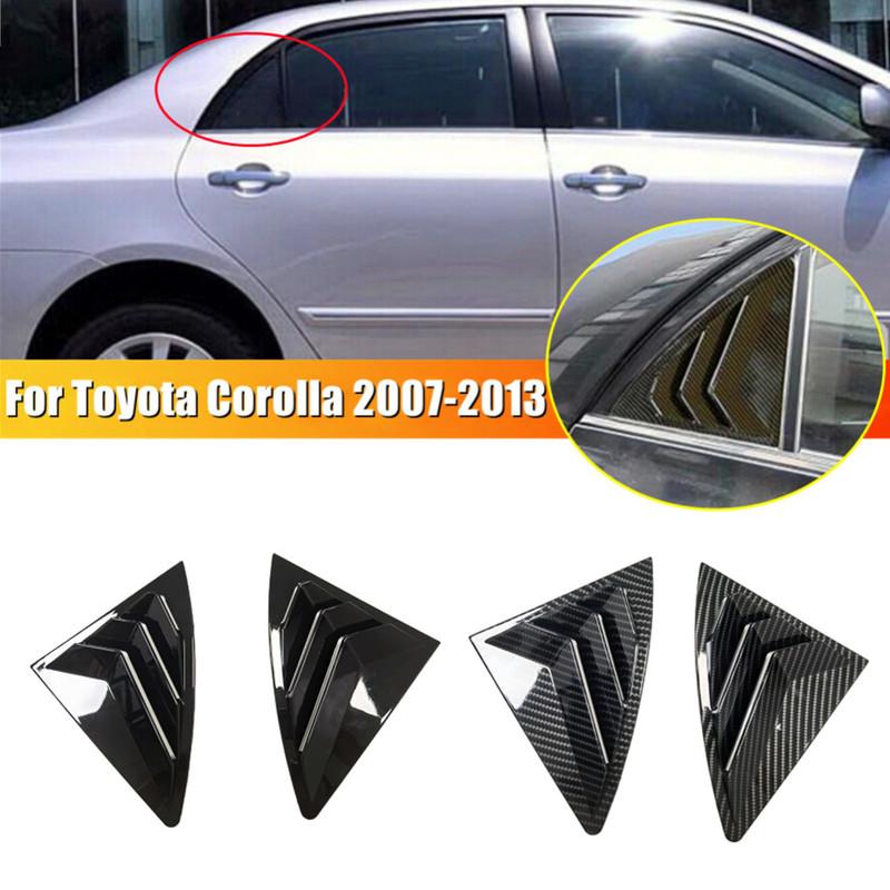 For Toyota Corolla 2007 2008 2009 2010-2013 ABS Plastic Rear Window Quarter Louver Cover Side Vent Trim Car Adhesive Accessories