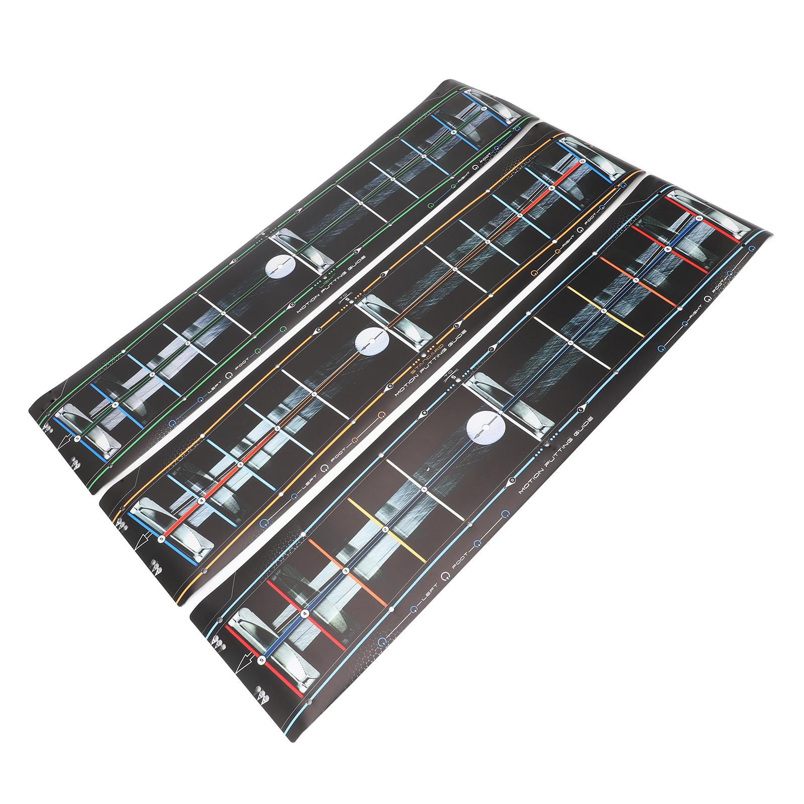 

3PCS Putting Training Mat PU Putting Guide Alignment Track Practice Training Aid for Indoor Outdoor