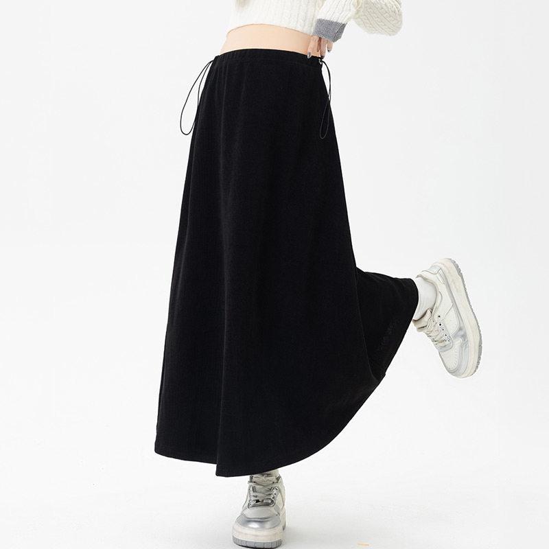 

Spring & Autumn Maternity A-line Pleated Skirt - Plus Size Long Skirt for Petite Pregnancies L [110-135 lbs]