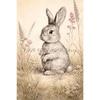 Vintage Cute Easter Bunny Spring Flower Animal Rabbit Carrot Art Poster Canvas Painting Wall Prints Picture for Room Home Decor