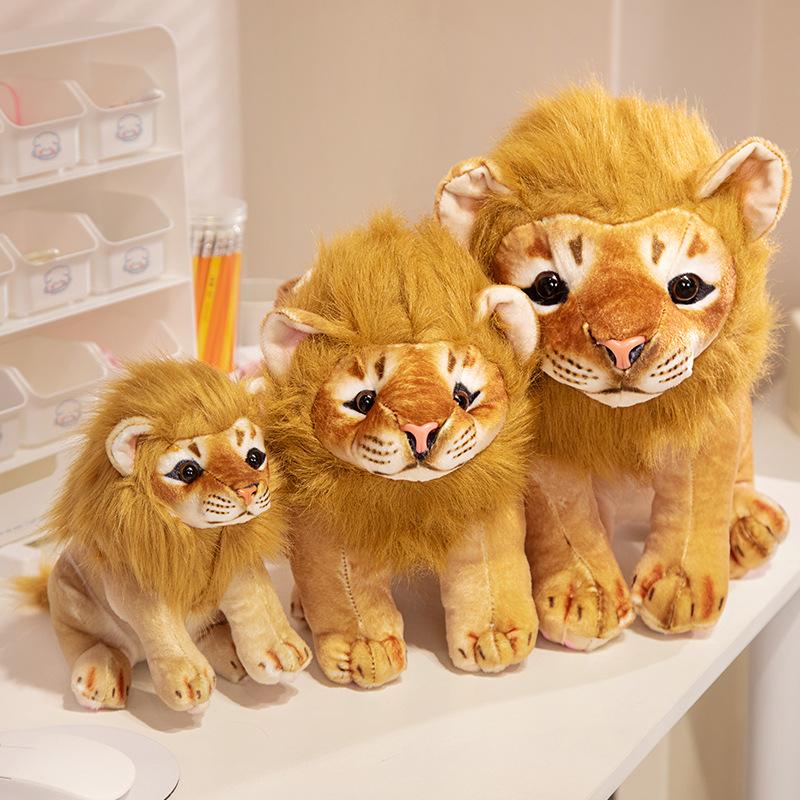Cute Cute Simulation Little Lion Doll Plush Toy Zoo Lion Doll Children Soothing Doll