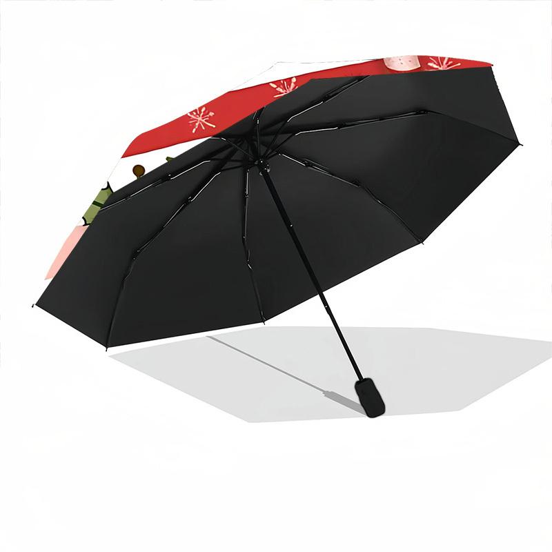 1pc Candy Canes Automatic Opening/Closing Folding Umbrella with 8 Ribs,Portable Sunshade Umbrella Birthday and Holiday Gifts Yy251231168