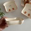 Exquisite Ceramic Tableware Cute Bread Shaped Small Plate Afternoon Tea Dessert Snack Plate Dried Fruit Dish Mini Serving Plate