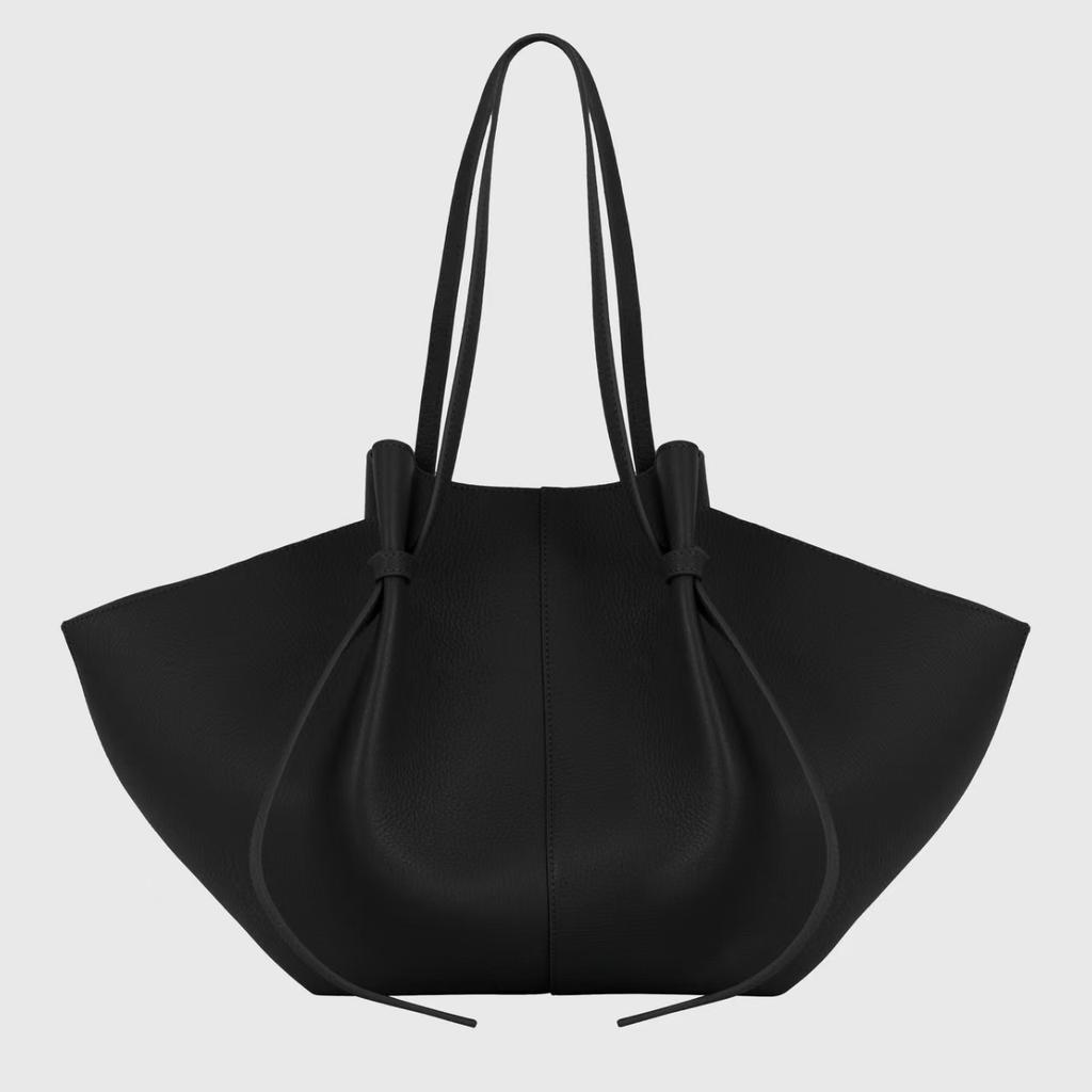 New Wing Bag, Lychee Patterned Leather Commuter Bag, Large Capacity Tote Bag, High-end Feeling Armpit Bag, Single Shoulder Handbag