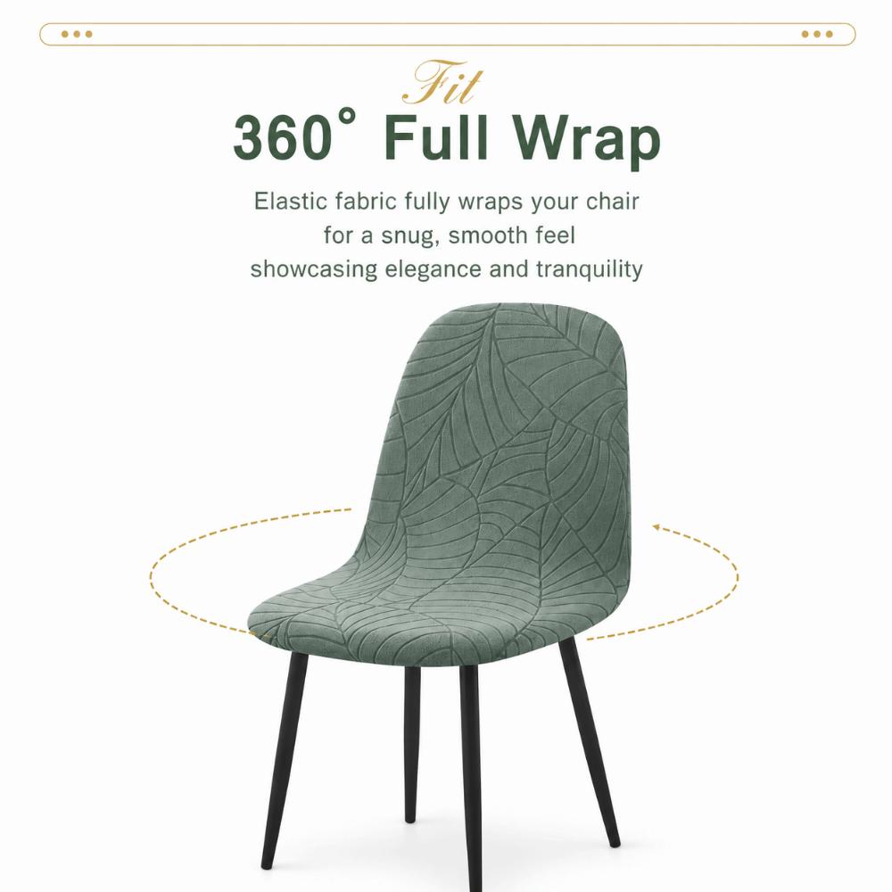 Leaf Jacquard Chair Seat Slipcover Solid Color Elastic All-inclusive Chair Covers Dust-proof Stretch Spandex Chair Protector