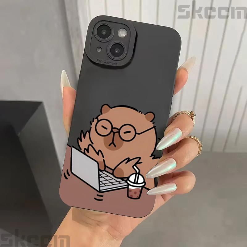 Funda de Teléfono con Estampado de Capibara de Dibujos Animados Para Samsung Galaxy S25 S24 S23 Ultra S22 S21 Plus S20 FE A55 A54 A35 A15 Funda Protectora Antigolpes