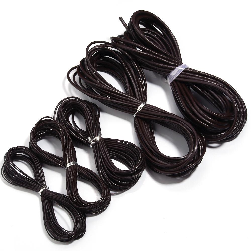 10yards/lot 2mm 100% Genuine Round Leather Cords Jewelry Cords for Leather Bracelet Thread Rope Necklace Jewelry Making Finding