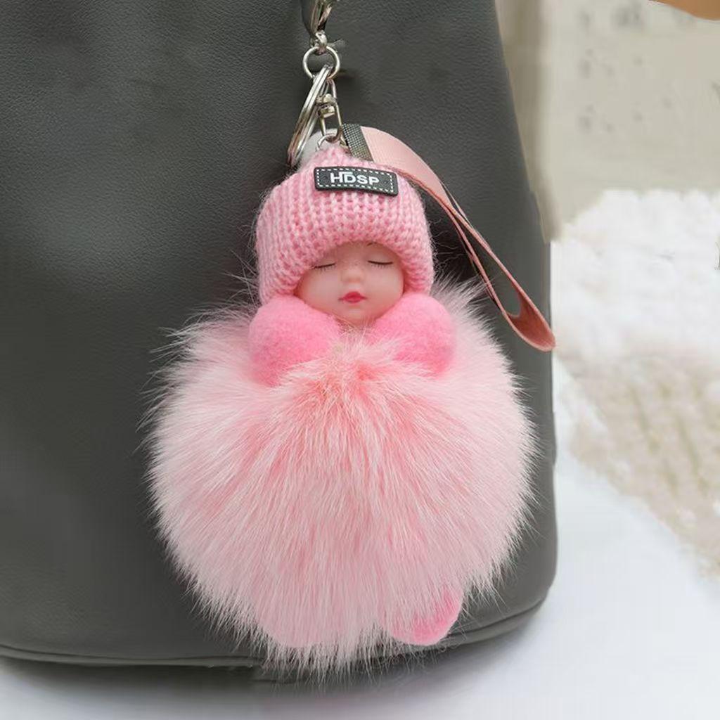 Fashion Beauty For Lady Lovely Girl Bag Pendant Plush Doll Car Key Chain Pendant