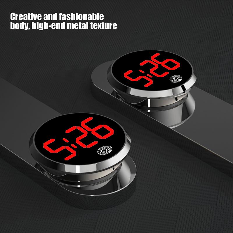 Car Clock Luminous Automotive Electronic Clock Internal Stick-On Digital Watch With TouchSwitchs Large LED Display Auto Ornament