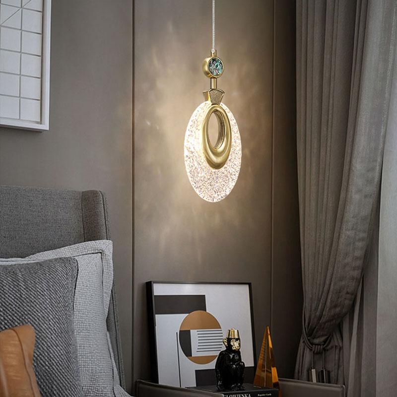 Nordic Crystal LED Pendant Lights Indoor Lighting For Home Dining Tables Living Room Decoration Hanging Lights Bedroom Bed Lamp
