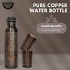 Copper Water Bottle 1 Ltr | Copper Water Bottle with Glass Set | Meena Work | 100% Pure | Leak-Proof | 2 Water Glass 300ml each