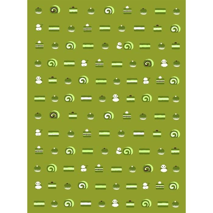 [Hamawen'y] Tenugui Handkerchief Matcha Sweets Green Approx. 34cm x 43cm
