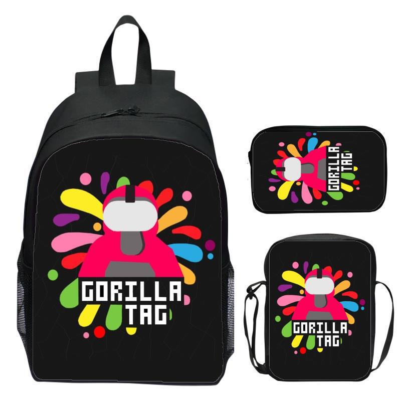 16-Inch Gorilla Tag Backpack Set for Kids: 3-Piece School Bag for Boys & Girls