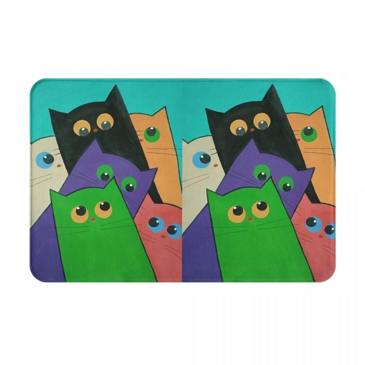 Kunst Schattige Kat Kittens Antislip Deurmat Vloermat Wasbaar Tapijt Vloerkleed voor Keuken Entree Huis Badkamer Woonkamer Voetmat Matten 60x40 cm