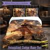 3Pcs Bedding SetNaruto Custom Text Duvet Cover Pillowcase Set Bedroom Gift