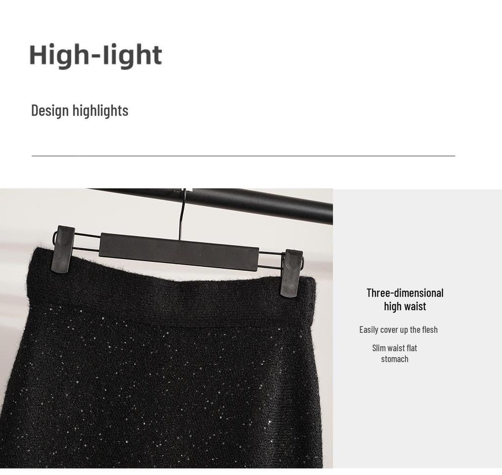 Elegant Blue High-Waisted Mermaid Skirt – No-Pill, Hip-Hugging Design with Stylish Zipper