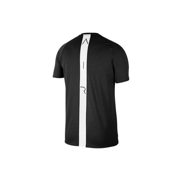 Jordan Spliced Logo Round Neck Short Sleeve T-Shirt Men Tops Black CU1023-010