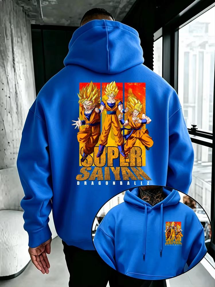 Dragon Ball Men's Hoodie Super Saiyan Goku High Quality Warm Casual Pullover Sweatshirt Autumn Winter Women And Men Hoodies