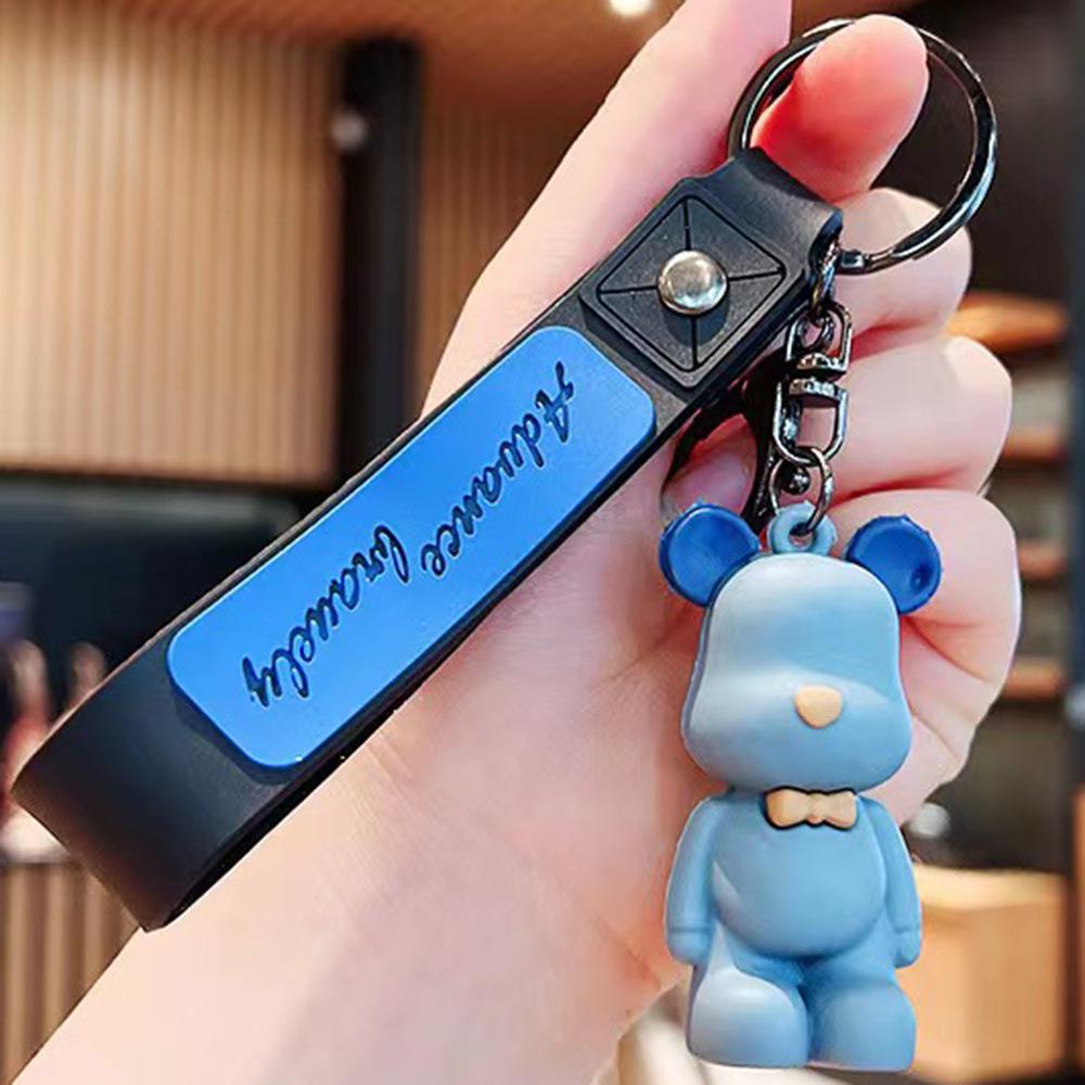 Porte-clés Créatif Ours Nordique en Silicone - Ornement de Voiture Élégant & Accessoire de Sac à Dos Unique