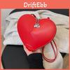 Heart Shaped Pu Shoulder Bag For Girls With Zipper Closure And Mobile Pocket