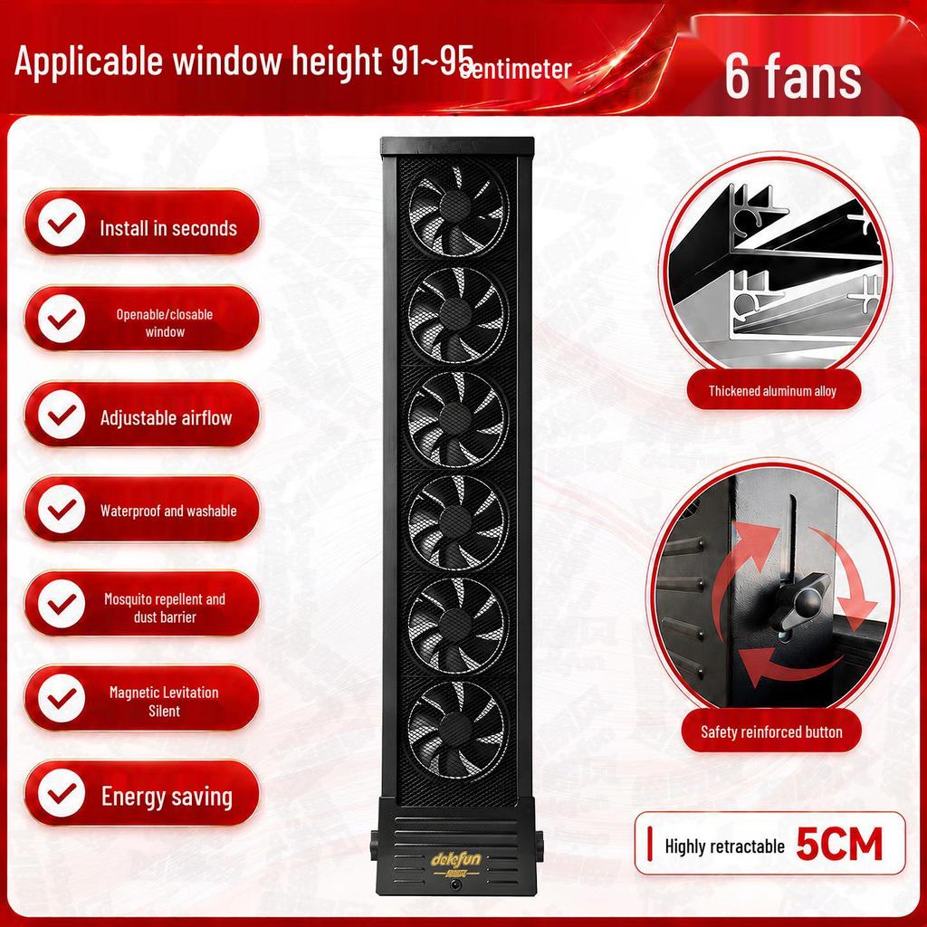 Delefun Silent Window Exhaust Fan, Rainproof & Moisture-Proof, Bedroom Use, 110-220V