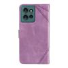 For Motorola Edge 50 5G Case Leather Geometric Line Wallet Phone Cover with Wrist Strap